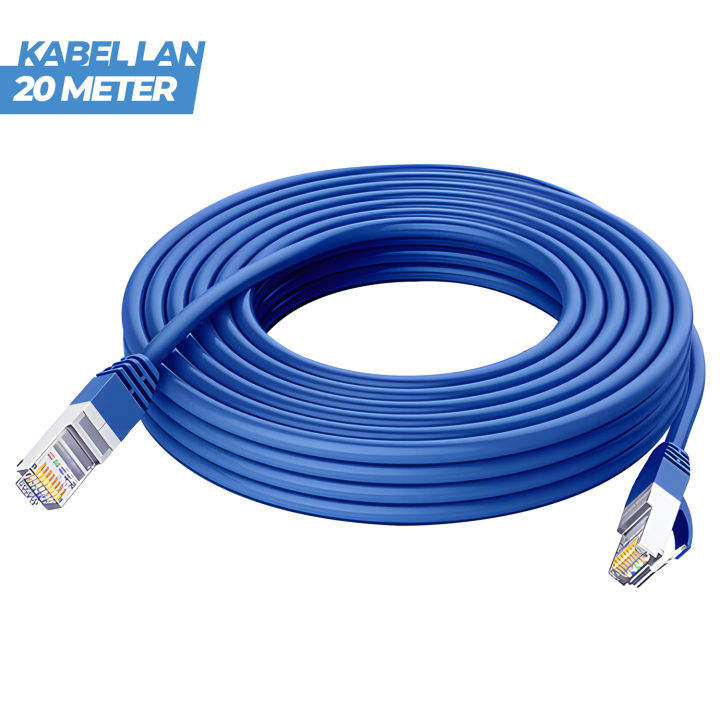 Kabel Lan 20M Cat 5 / Kabel VTP 20 Meter Putih Biru